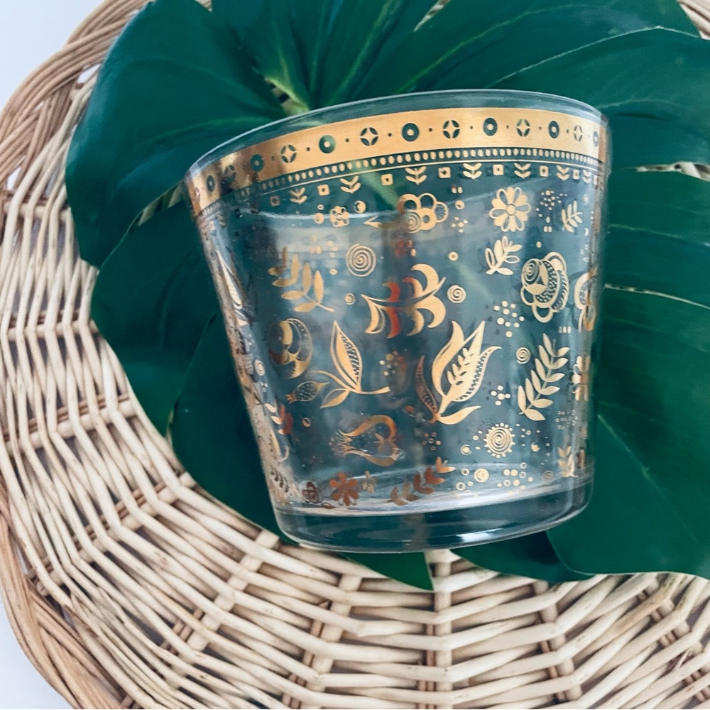 Vintage Ice Bucket Gold & Glass Bowl Mid-Century MCM Hollywood Regency Barware - Picture 3 of 15